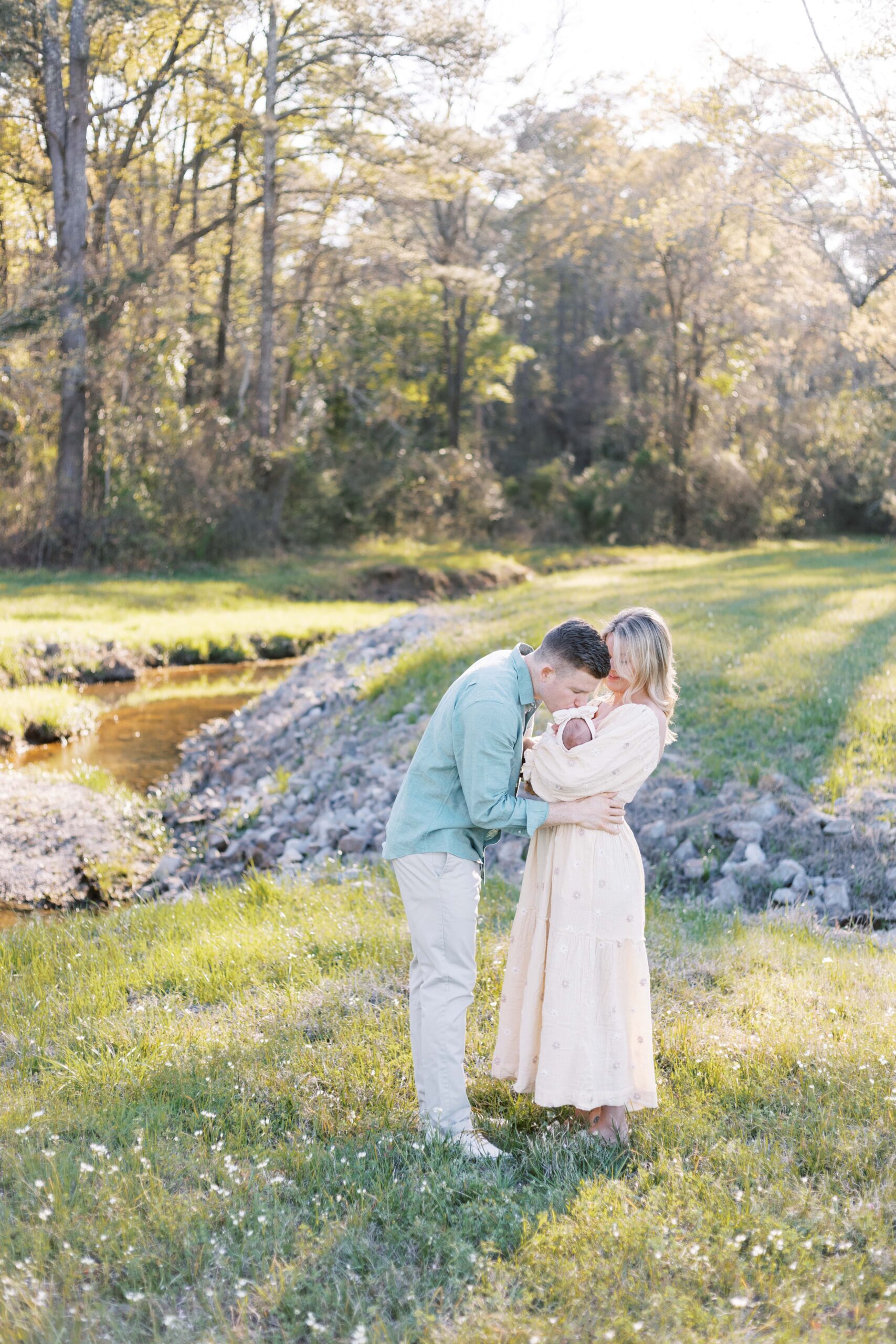 spring outdoor newborn photos