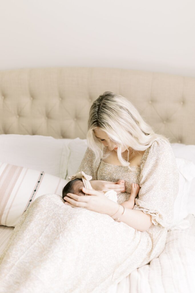 in home newborn photos baby with mom and dad