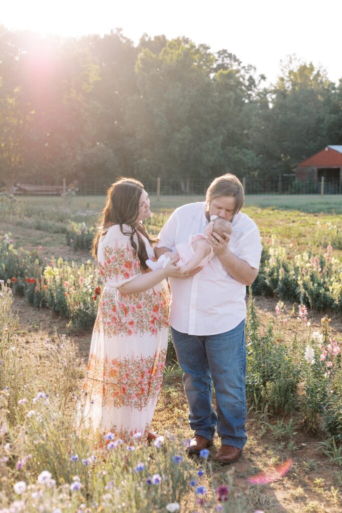 Flower farm newborn photo