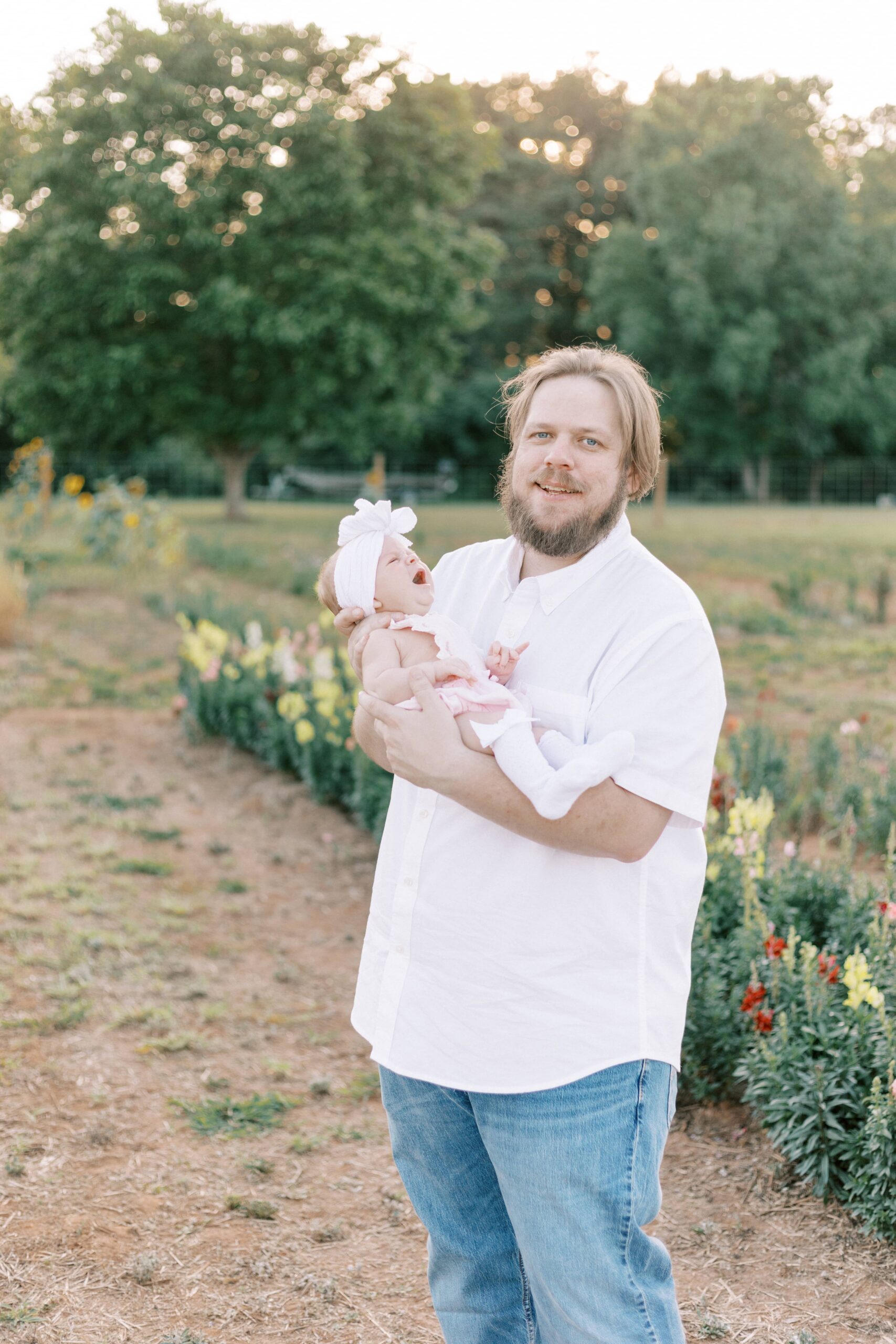 Flower farm newborn photo