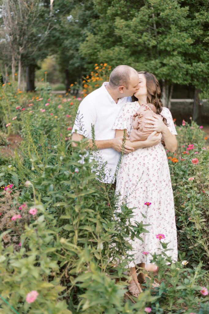 flower garden newborn photos