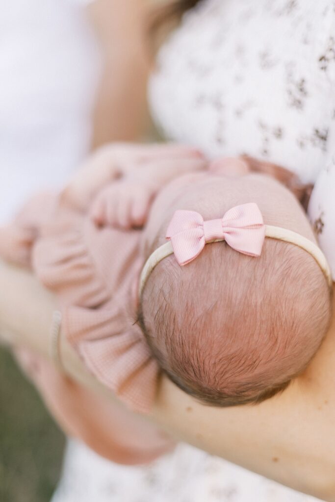 outdoor field newborn photos