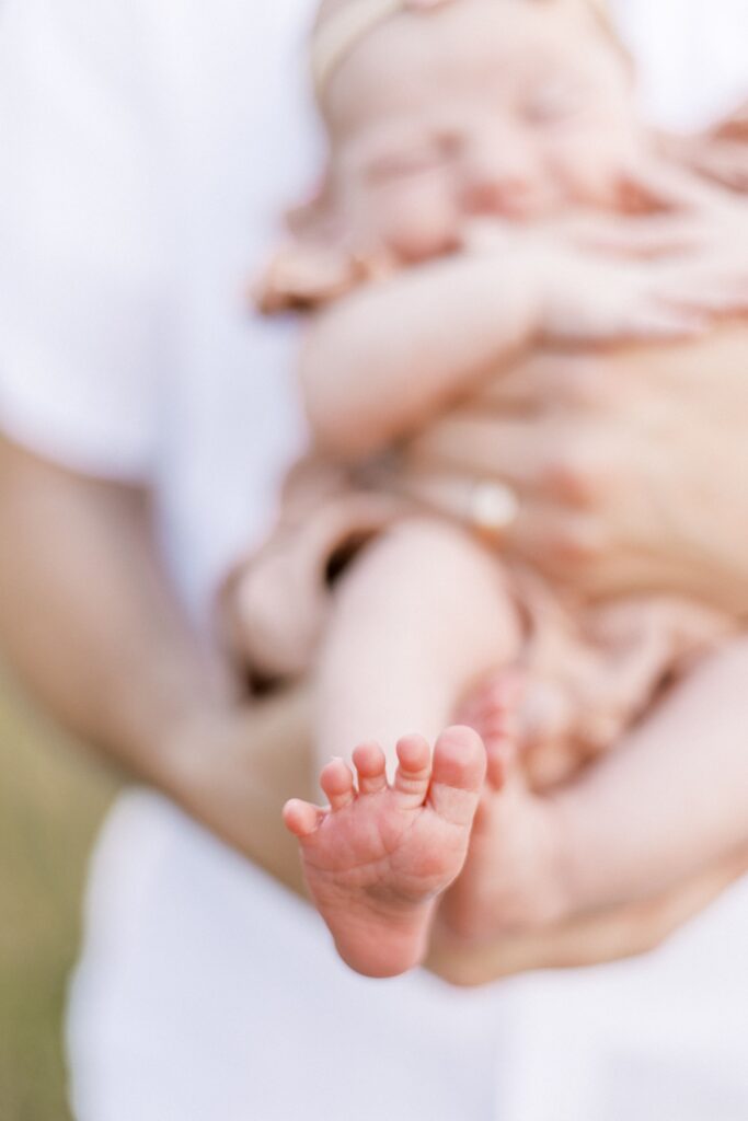 outdoor field newborn photos