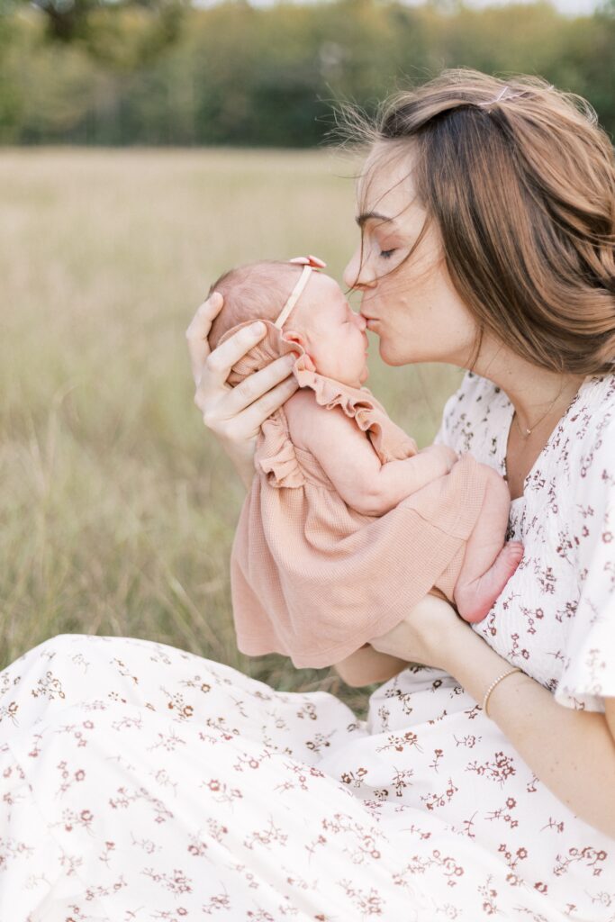 outdoor field newborn photos