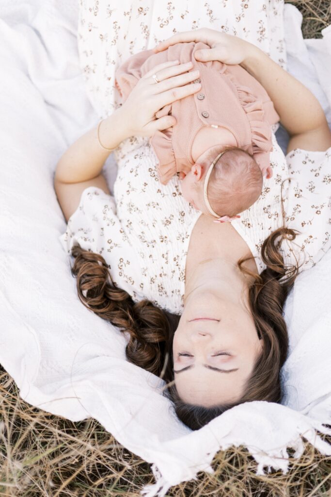 outdoor field newborn photos