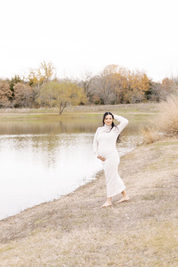 outdoor winter little rock maternity photos