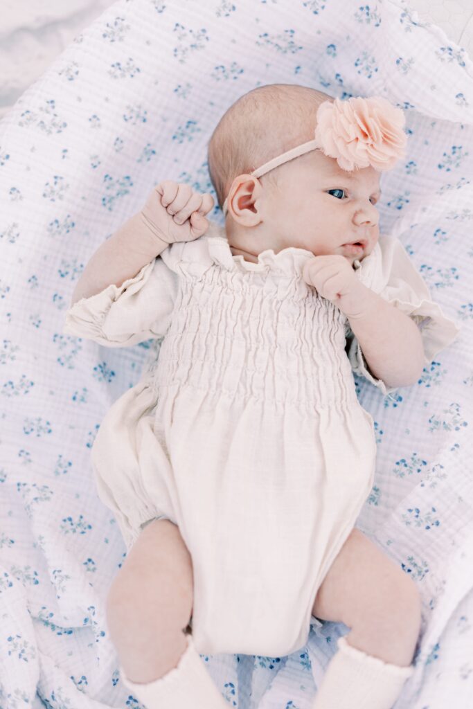 newborn baby in basket in central illinois newborn photos
