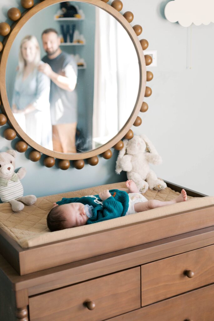 Family newborn photos at home in Peoria Illinois